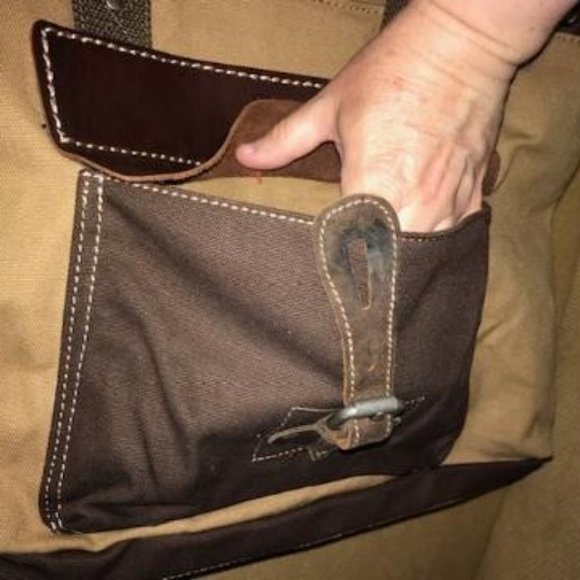 TSD Hidden Woods Canvas and Leather Brown Tote Bag electronics/computer case - Picture 15 of 16